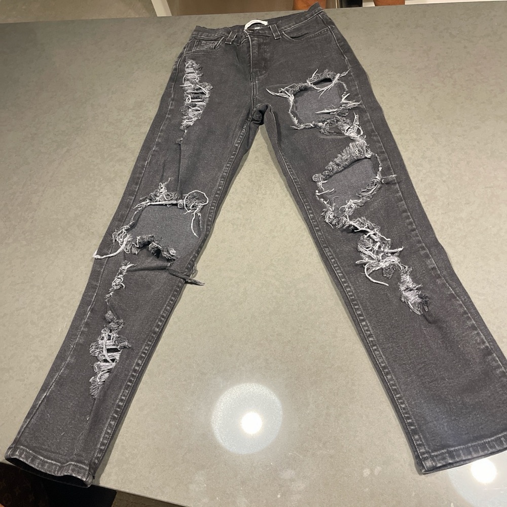 Distressed Black Jeans